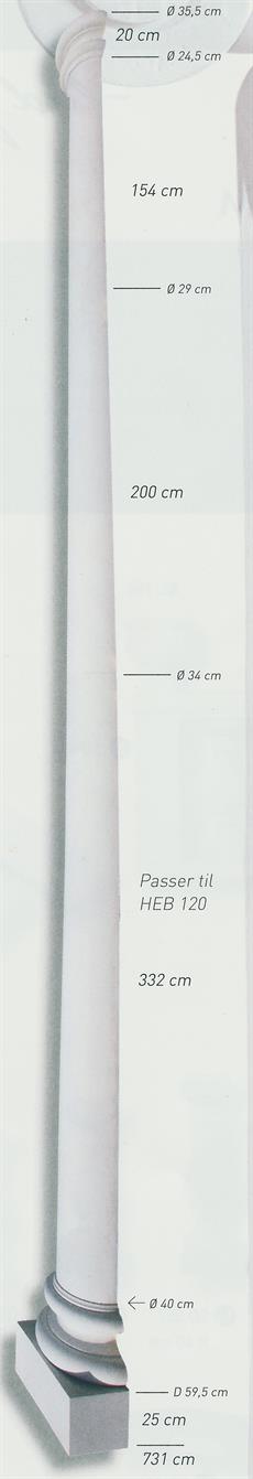 Halvsøjle - 731 cm.